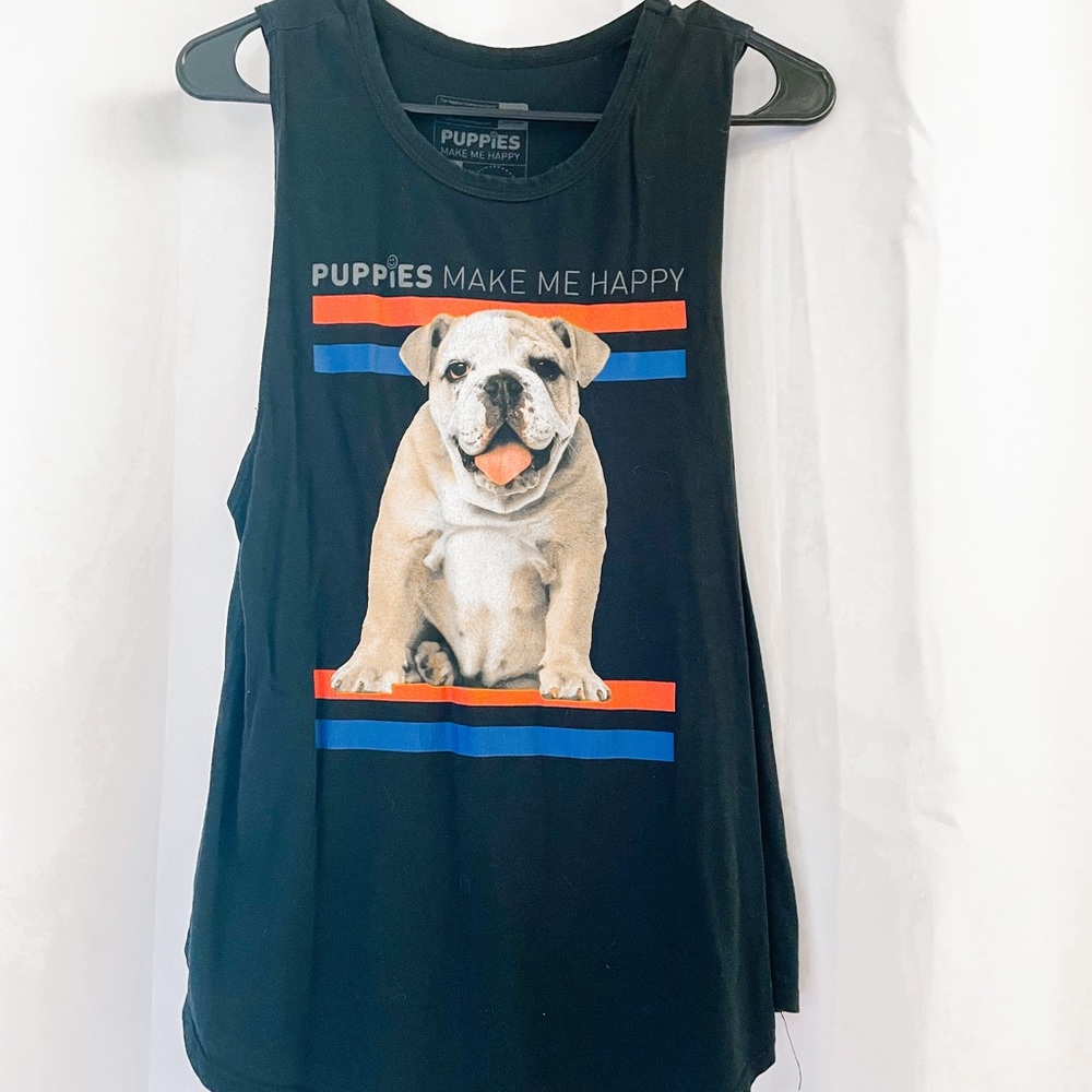 Puppies make me happy tank top size small